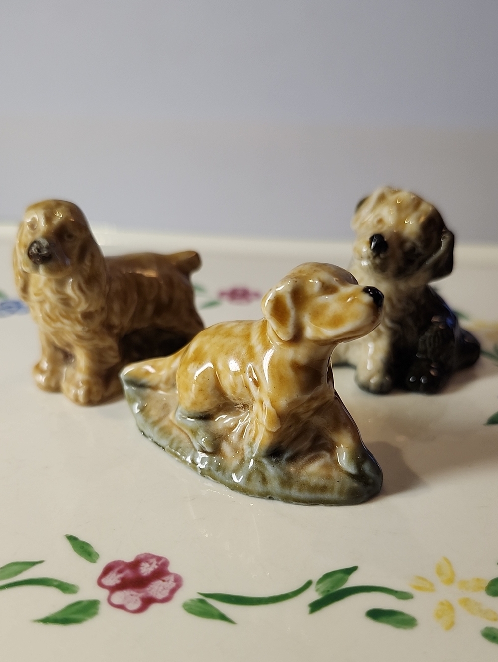Wade England Figurine Ceramic Dog Figurine - Glossy Brown Ceramic Puppy